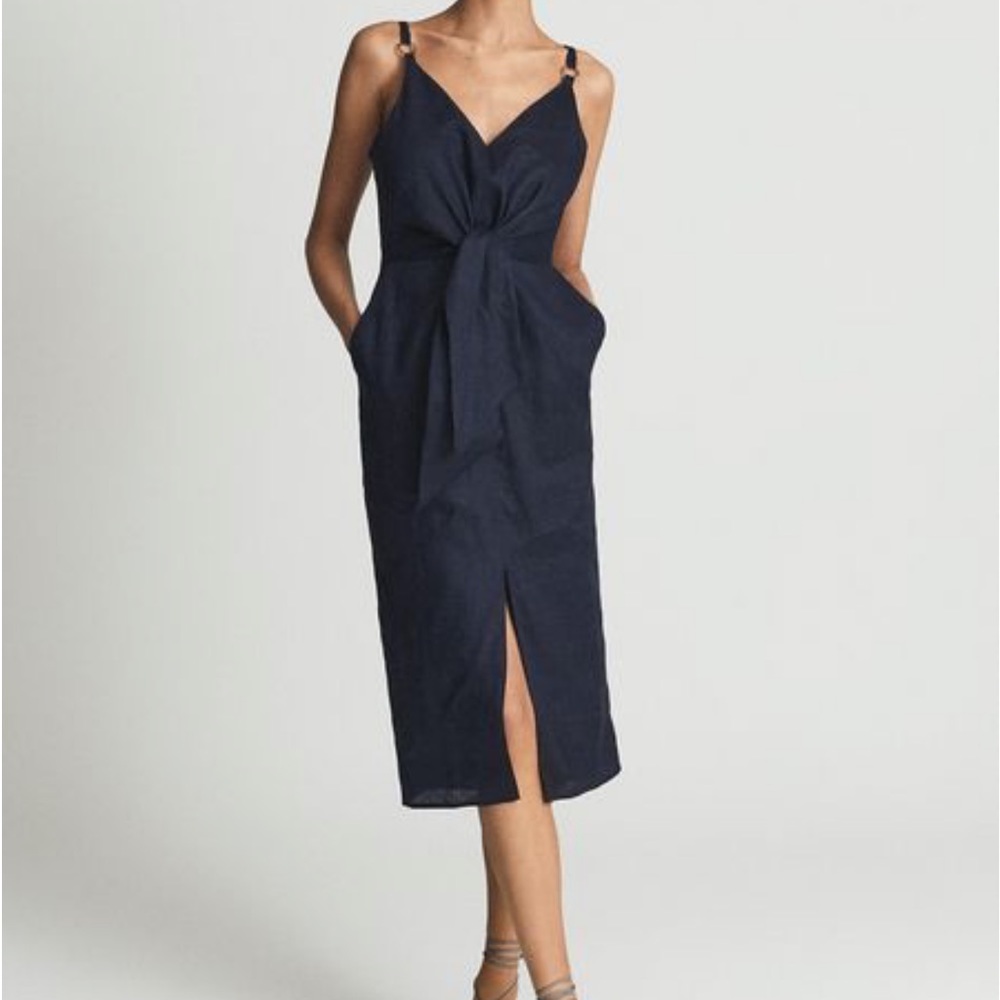 REISS
Kay Plunge Midi Dress SIZE UK8/US4